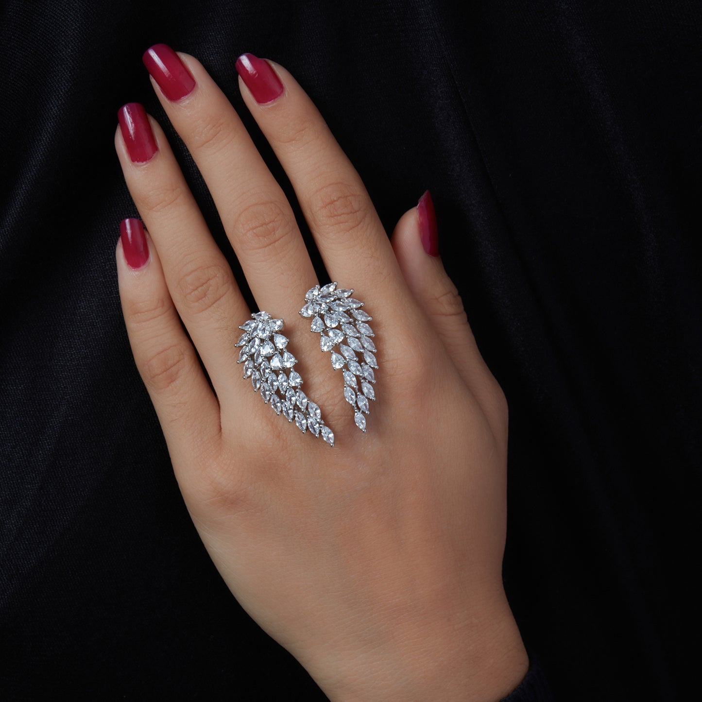 McAllistter – Silver Angel Wing Cocktail Ring