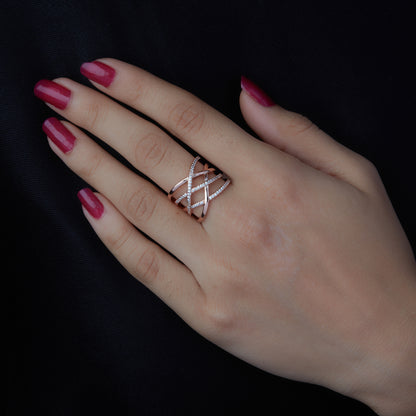 McAllistter – Rose Gold Zig Zag Cocktail Ring