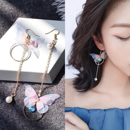 McAllistter – Pink Butterfly and Pearl Drop Earring.