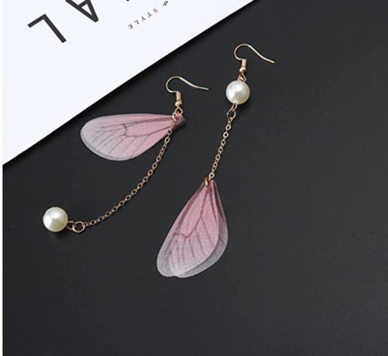 McAllistter – Pink Butterfly Wing Dangle Earring.