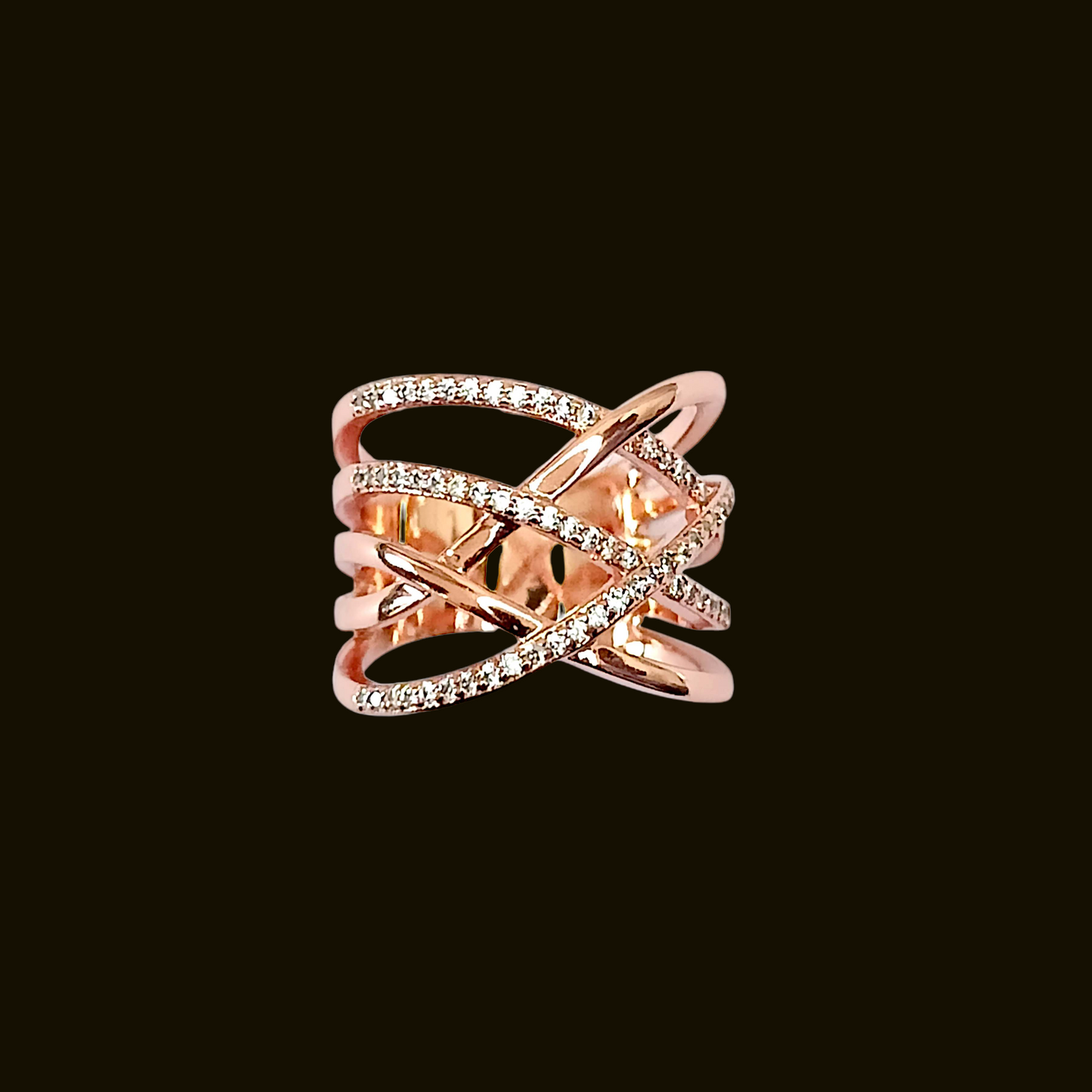 McAllistter – Rose Gold Zig Zag Cocktail Ring