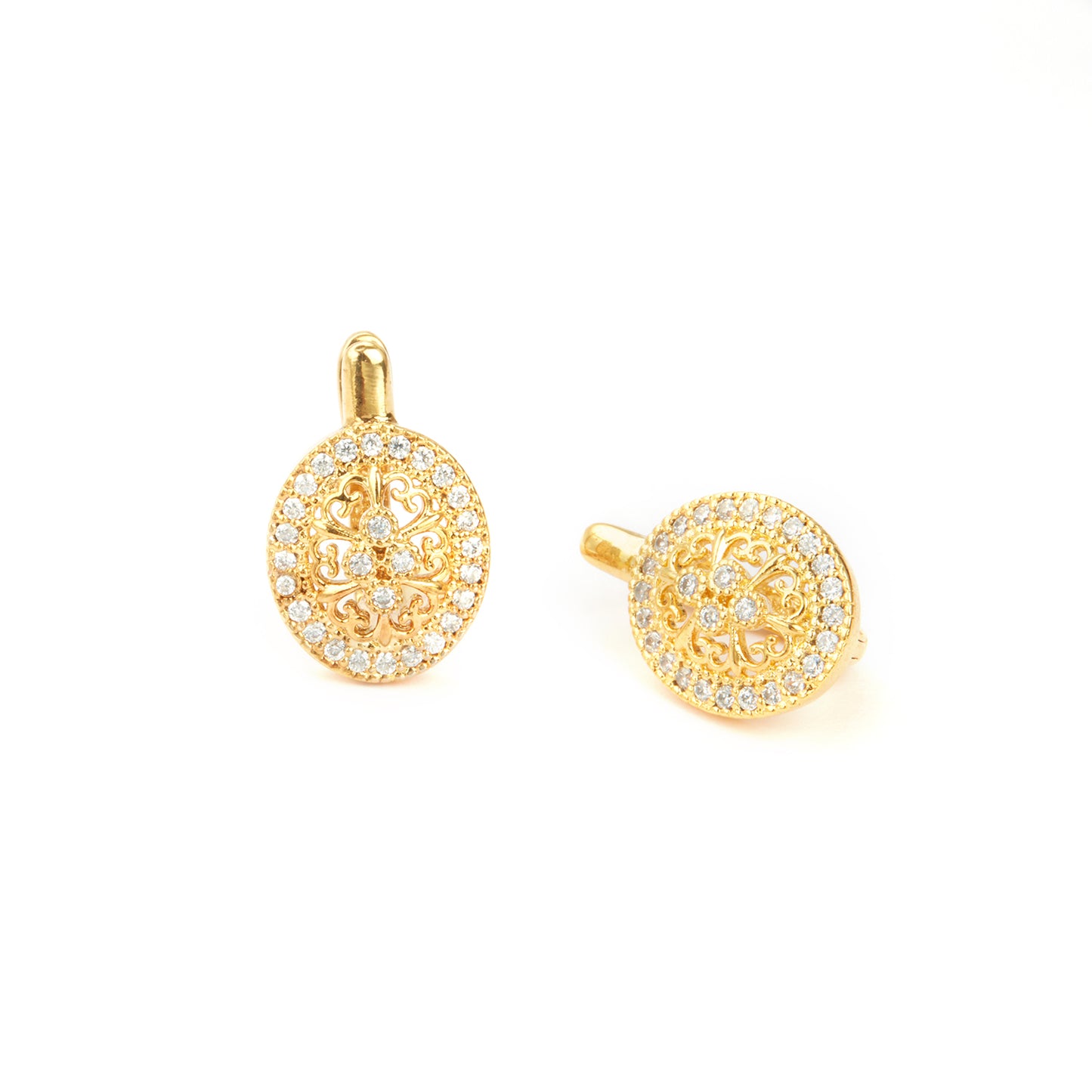 McAllistter – 18K Gold Plated Designer Oval Earrings.