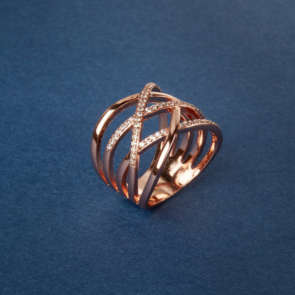 McAllistter – Rose Gold Zig Zag Cocktail Ring