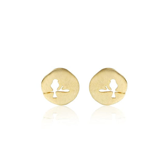 McAllistter – 18K Gold-Polished Bird Stud Earrings.