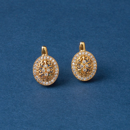 McAllistter – 18K Gold Plated Designer Oval Earrings.