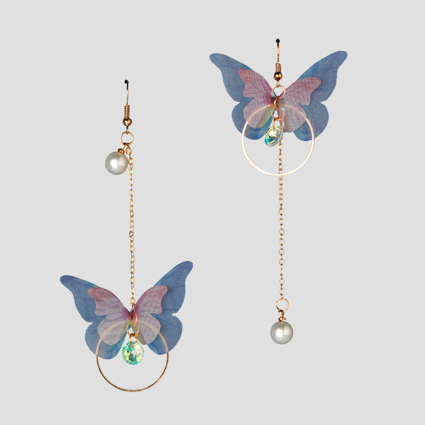 McAllistter – Pink Butterfly and Pearl Drop Earring.