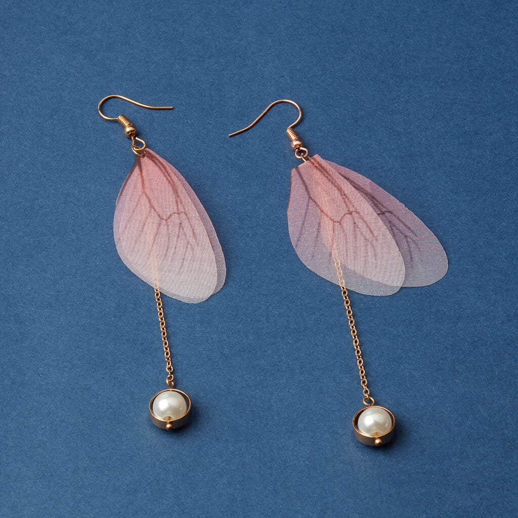 McAllistter – Pink Butterfly Wing Dangle Earring.