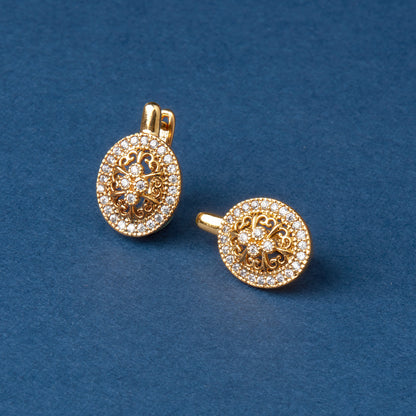 McAllistter – 18K Gold Plated Designer Oval Earrings.