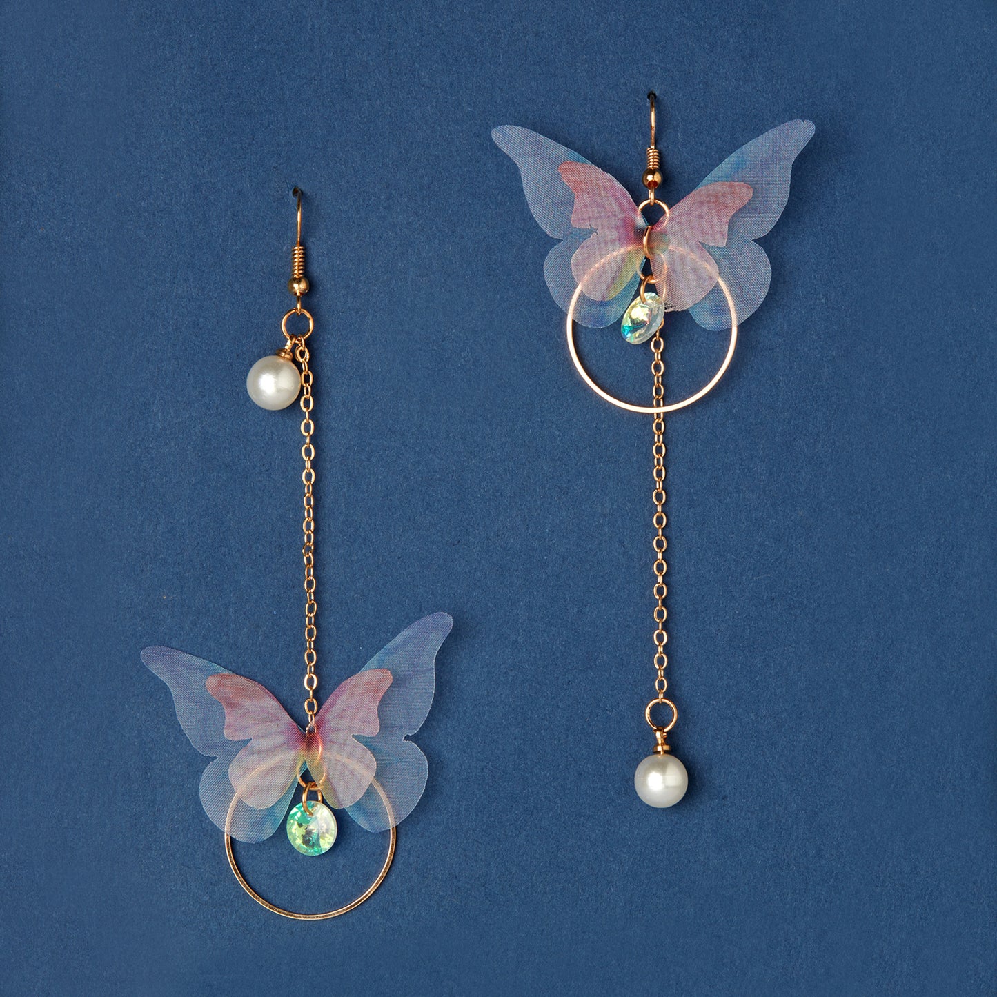 McAllistter – Pink Butterfly and Pearl Drop Earring.