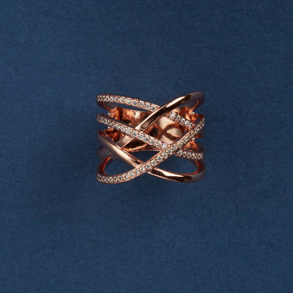 McAllistter – Rose Gold Zig Zag Cocktail Ring