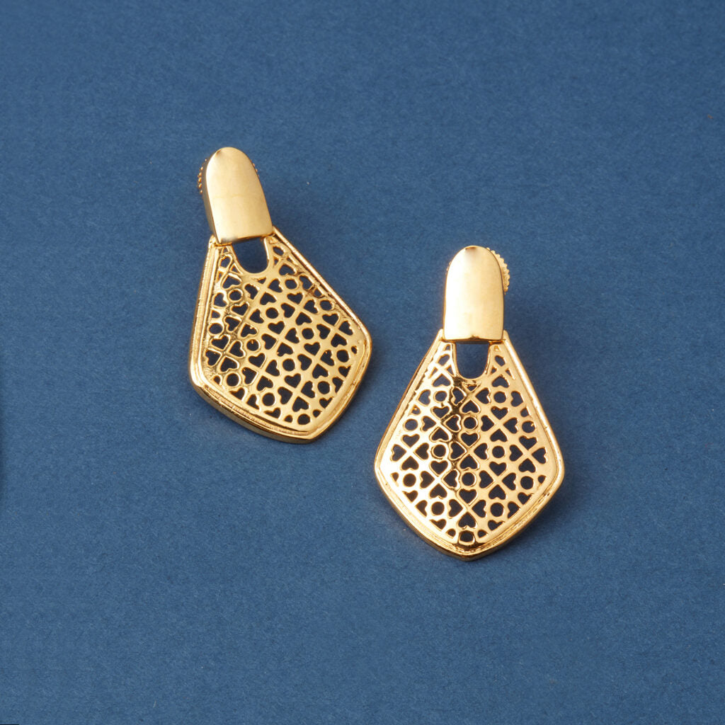 McAllistter – 18k Gold Plated Designer Drop Earrings.