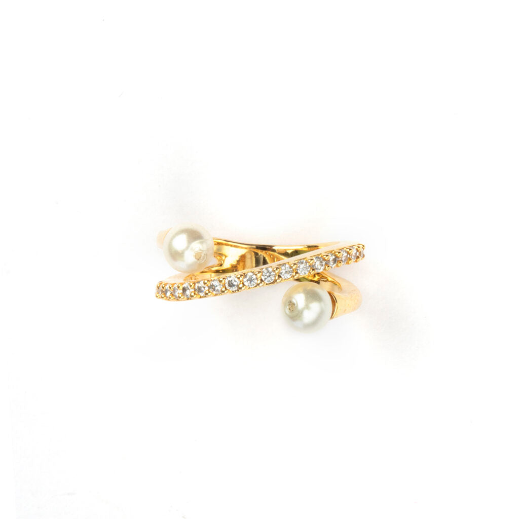 McAllistter – 18 K Gold Plated Twin Pearl Ring