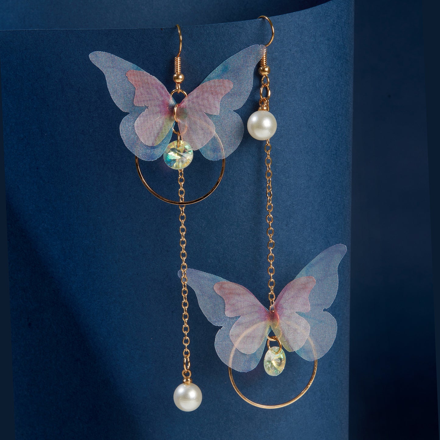 McAllistter – Pink Butterfly and Pearl Drop Earring.