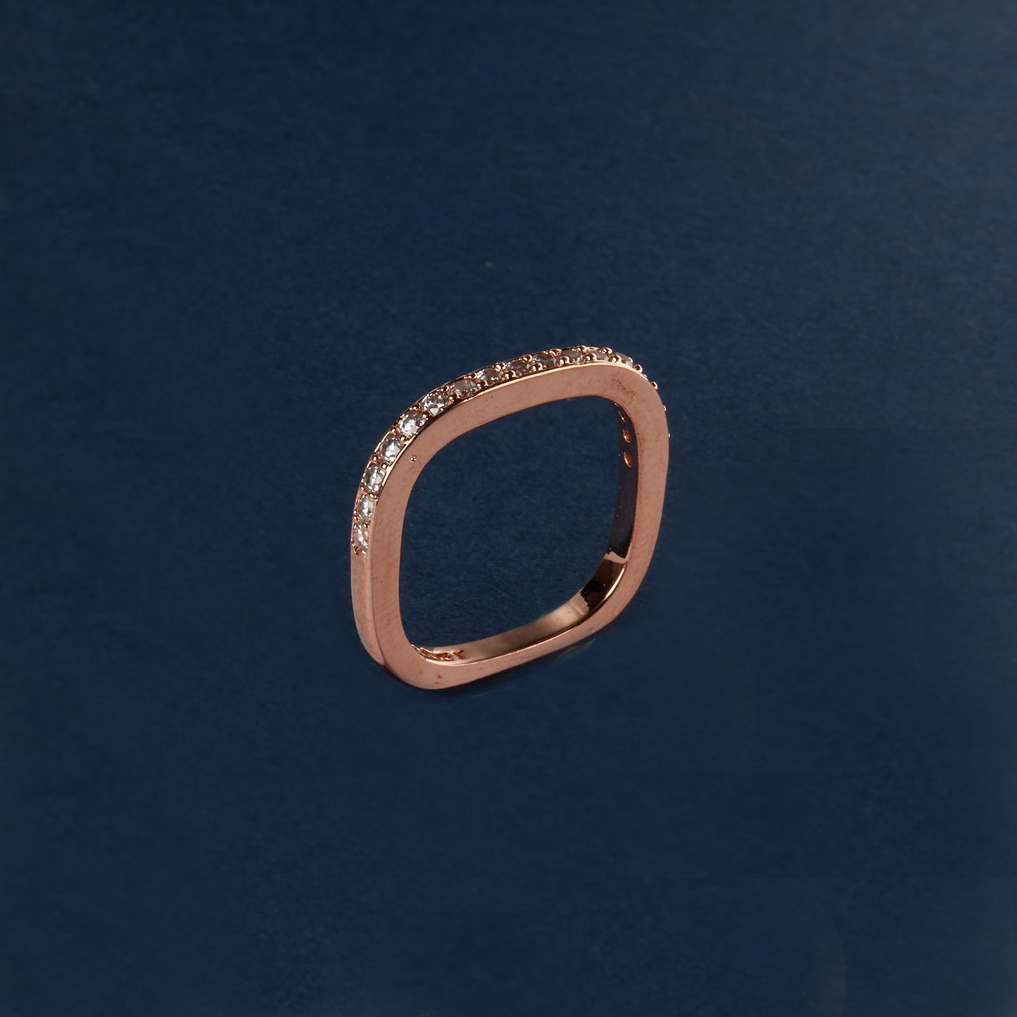 McAllistter – Rose Gold Polished diamond Square Ring