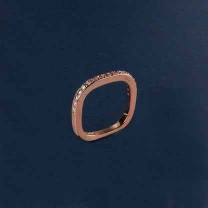 McAllistter – Rose Gold Polished diamond Square Ring