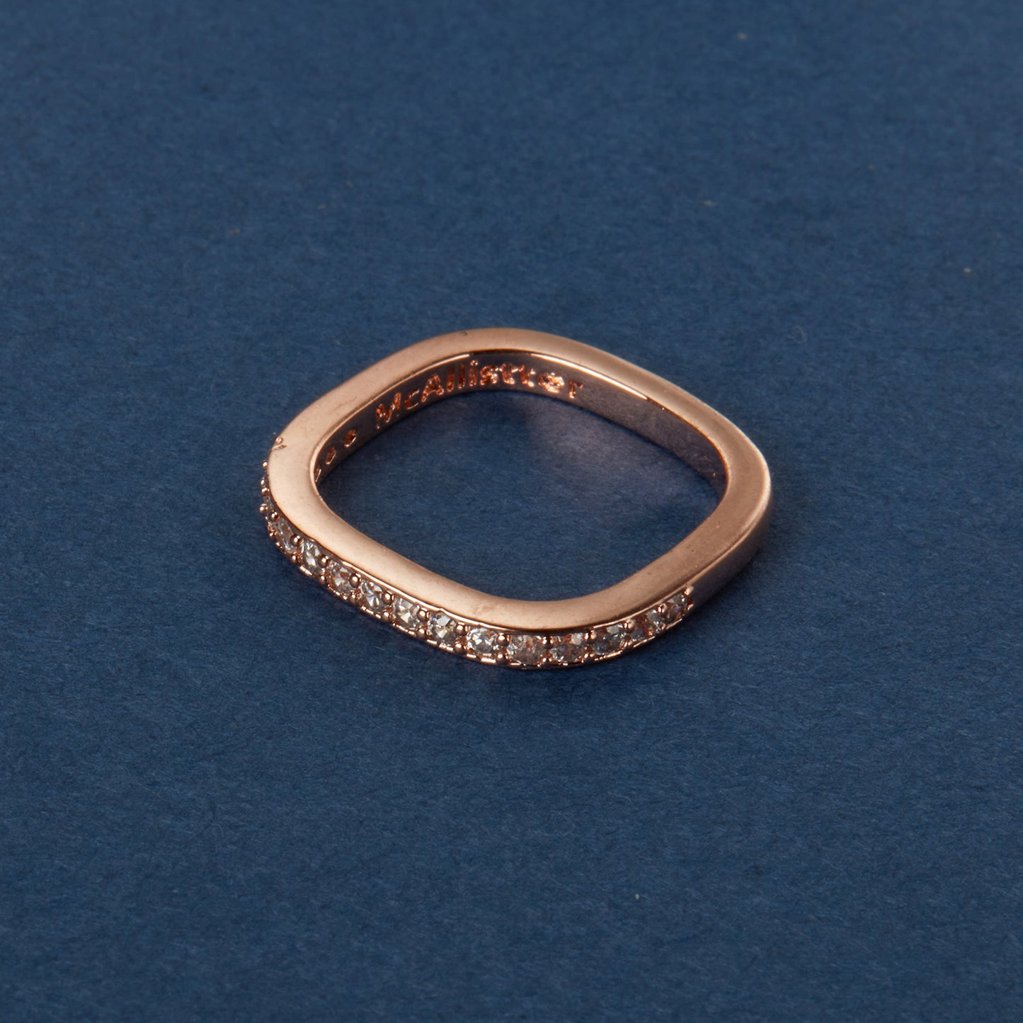 McAllistter – Rose Gold Polished diamond Square Ring