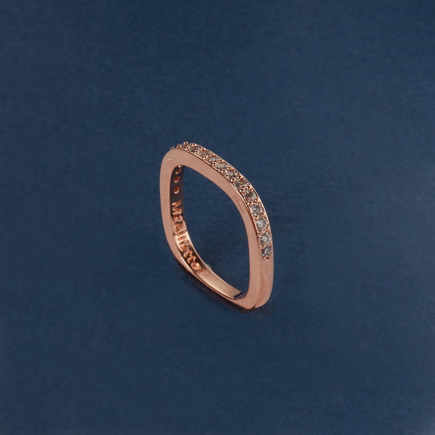 McAllistter – Rose Gold Polished diamond Square Ring