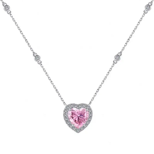 Pink Heart Pendant Necklace