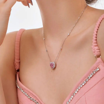 Pink Heart Pendant Necklace