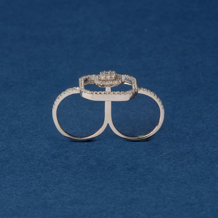 McAllistter- Double Finger Square Cocktail Ring.