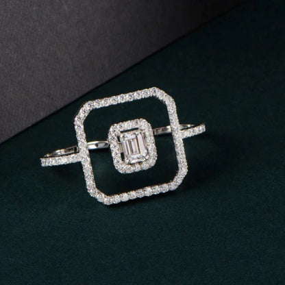 McAllistter- Double Finger Square Cocktail Ring.