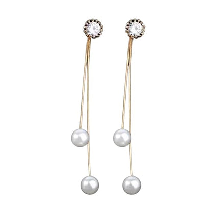 McAllistter – 18K Gold-Plated Pearl Long Dangle Earring.