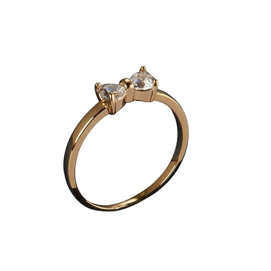 McAllistter – 18K Gold-Polished Bowtie American Diamond Ring.